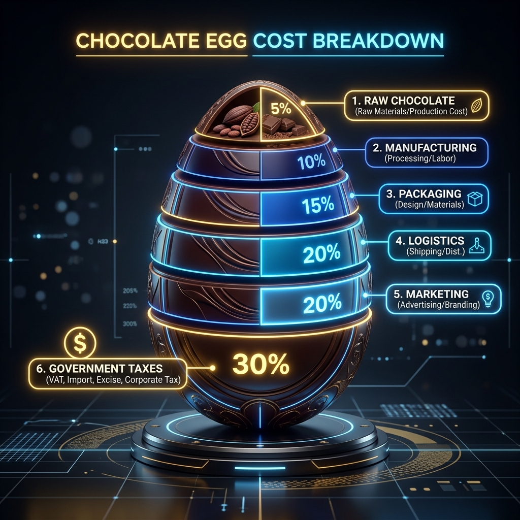 Distribuição Contábil das Cargas: O cacau que você efetivamente consome é apenas a ponta do iceberg do preço nominal.